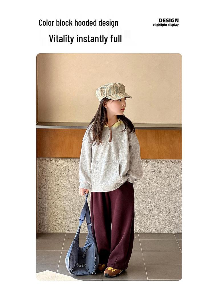 YOJIA Mädchen Fleecegefüttertes Kapuzensweatshirt - Winter 2025 Trendiges Verdicktes Oberteil für Große Kinder