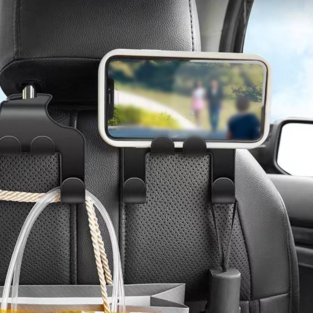 Convenient Headrest Hook Car Organizer with Phone Holder and Coat Holder
