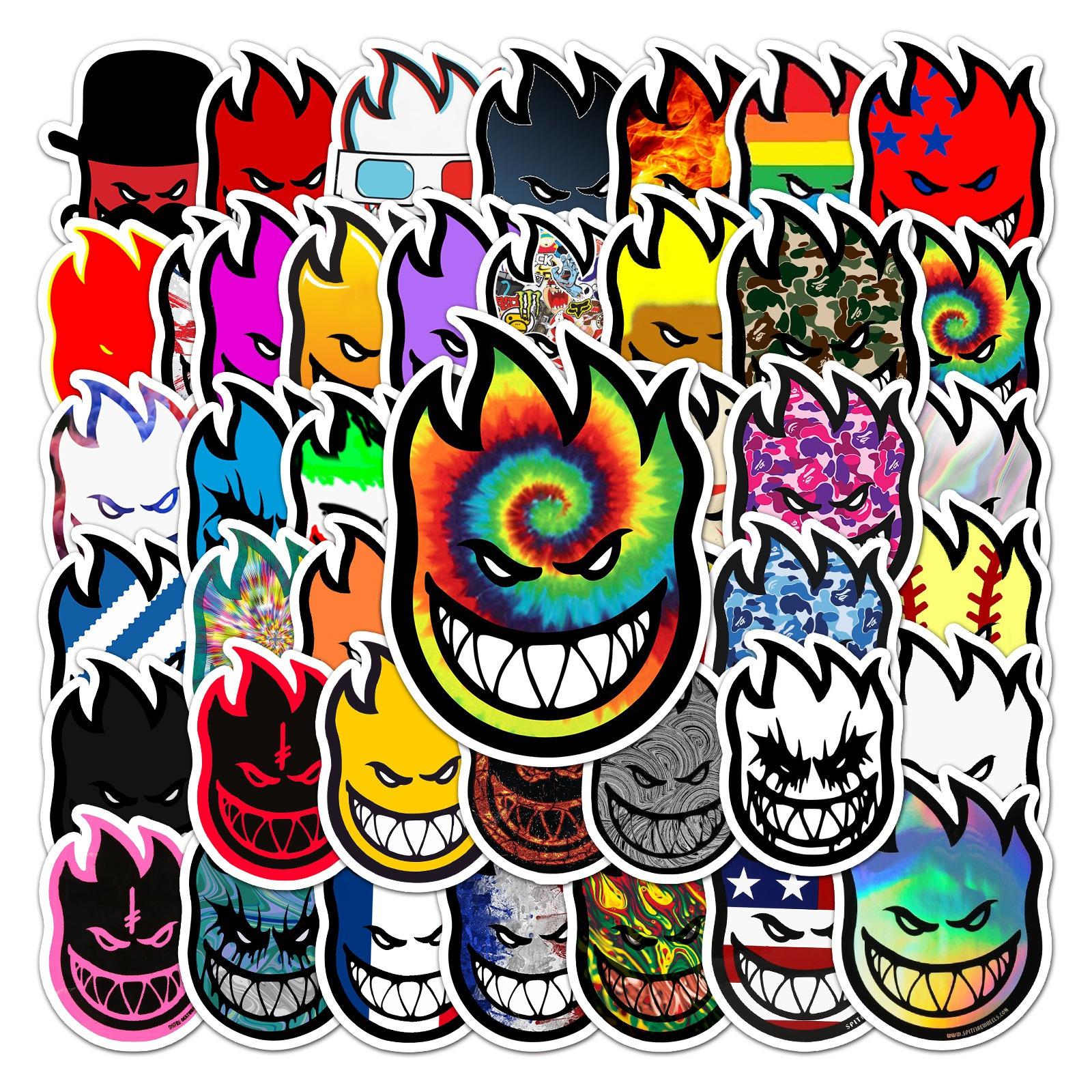 10/50 Stück Sehr coole Spitfire Aufkleber Feuerwehrmann Skateboard Aufkleber Spitfire Aufkleber Surf Skate Roller Handy Tablet Aufkleber 50pcs
