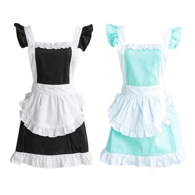 Halloween Maid Apron Costume Princess Maid Apron Women Kitchen Apron for Cooking Baking Princess Maid Apron with Pocket