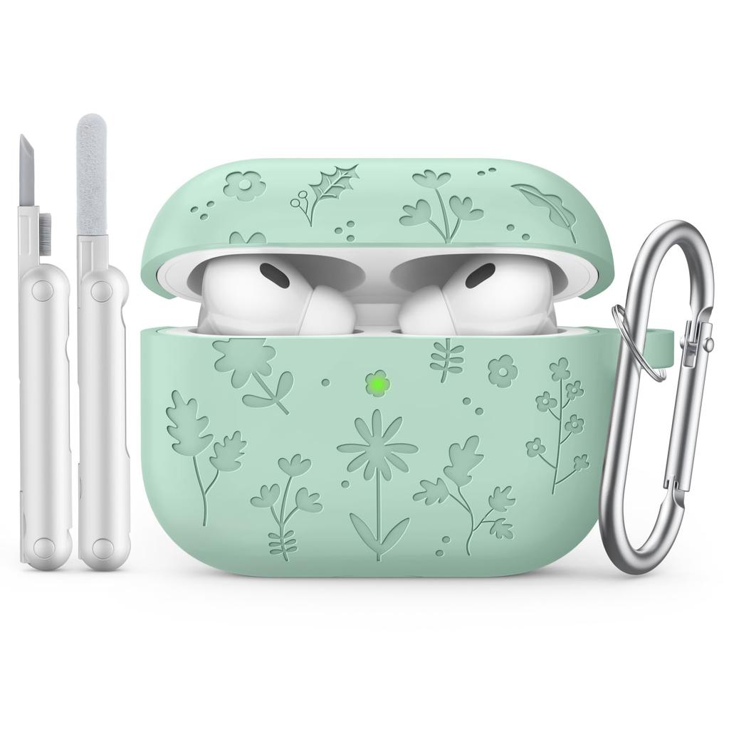 For AirPods Pro 3 Cute Flower Engraved Protective Case Soft Silicone Full Cover Anti-scratch Shockproof Case For AirPods Pro 3