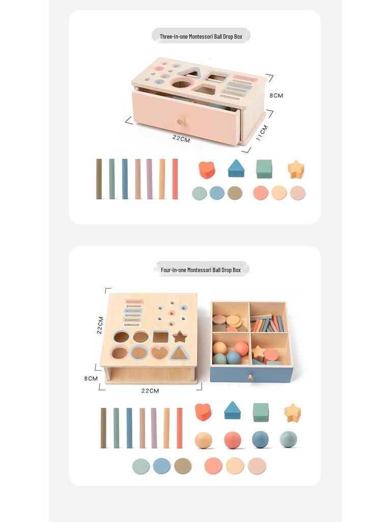 Montessori Pädagogische Münzbox: Farben- & Formerkennungsblöcke für Babys & Kleinkinder