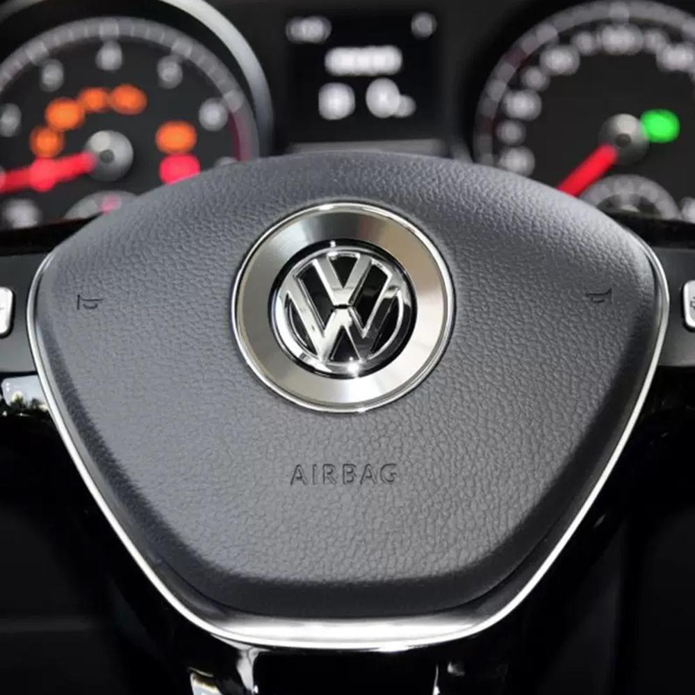Aluminium Trim Car Steering Wheel Cover Logo Ring For VW Golf 6 7 Polo Tiguan Passat B6 B7 Touran Scirocco Beetle Jetta Caddy CCVA6