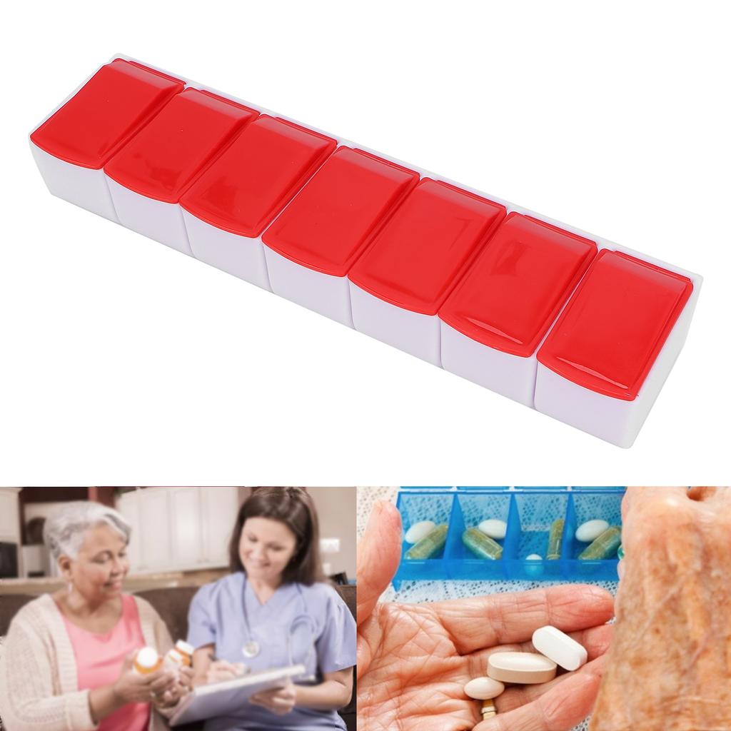 Portable 7 Days Pills Case Weekly Pills Organizer Travel Daily Pills Container for Capsule Supplements Vitamin Pills