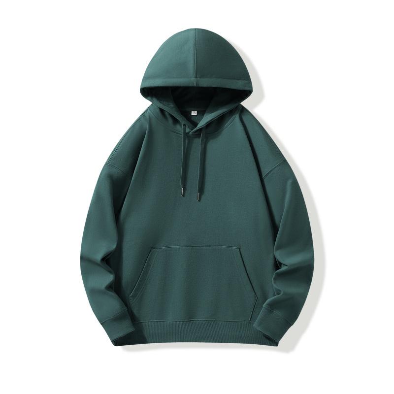 Heavyweight Drop Shoulder Pure Cotton Hooded Sweatshirt with Custom Logo and Printing