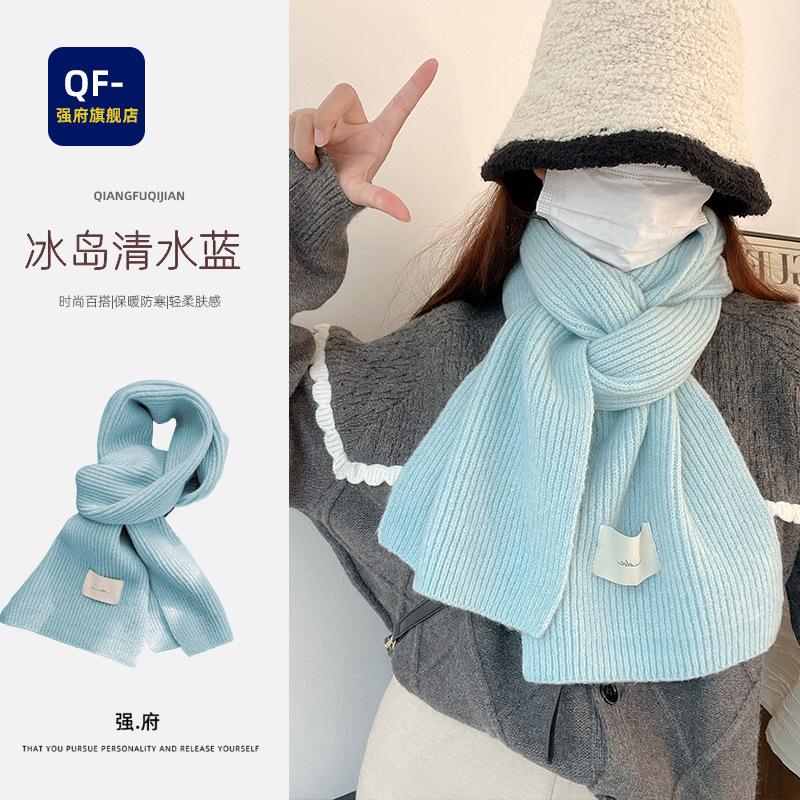 New Year's red knitted wool scarf girls winter new versatile Korean version high-end scarf Christmas
