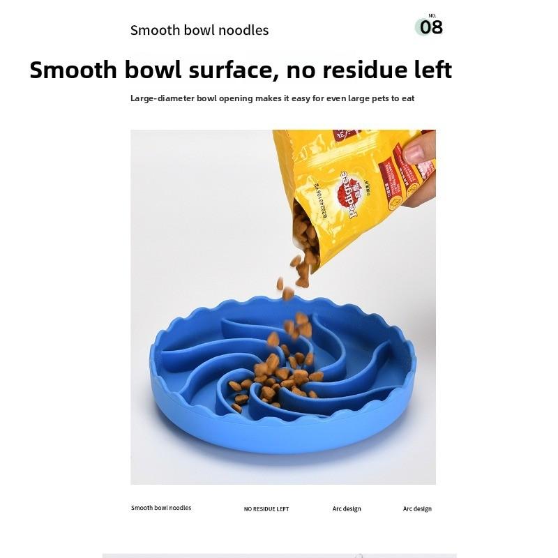 Dog Slow Eating Bowl Food-grade Silicone Pet Dog Bowl Large Dog Anti-choking Bowl