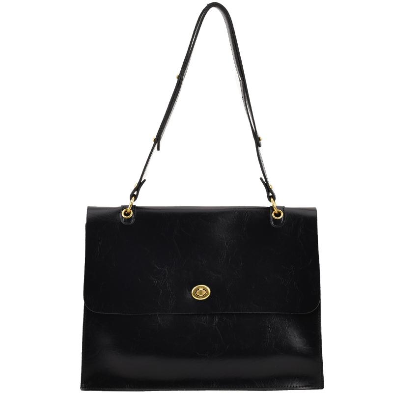 High Quality Retro Large Capacity Shoulder Bag  Autumn Winter New Women's Texture PU Crossbody Bags Casual Male Briefcase