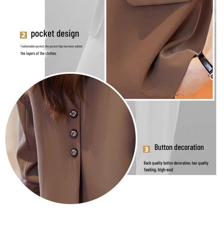 2024 Women's High-End Loose-Fit Split Suit Jacket for Spring & Autumn - Elegant and Casual Design