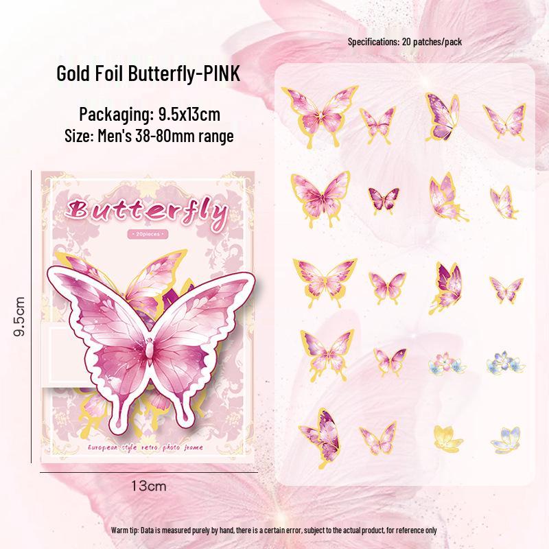 Dazzling 3D Laser Butterfly PET Sticker Pack for DIY Journal Decoration