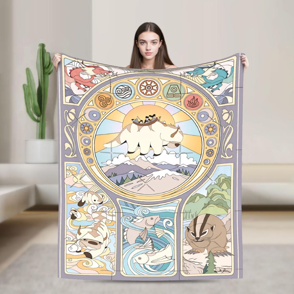 Anime Avatare Avatar - Der Herr der Elemente Plüschdecke Kinder Flanell Überwurfdecke für Sofa Sessel Super Warm Qualität Bettüberwurf