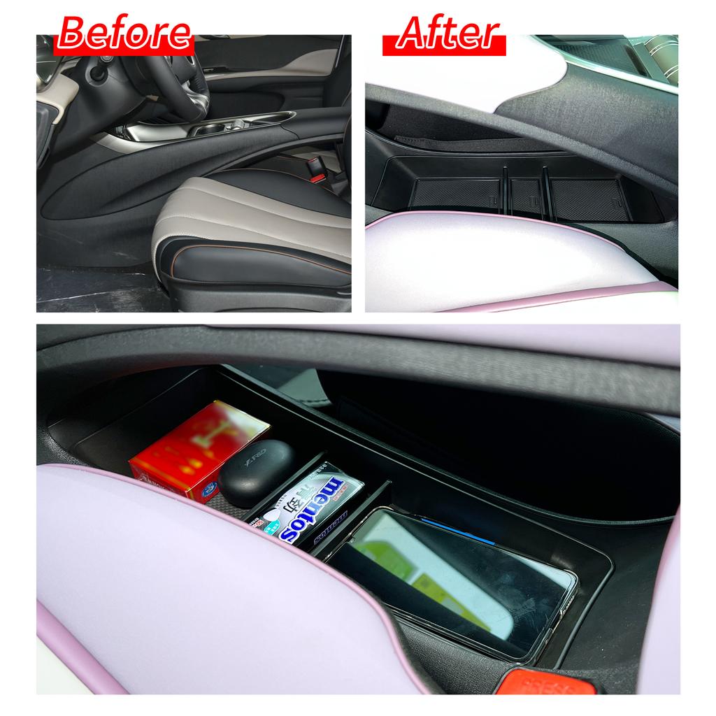 for BYD Dolphin Center Console Lower Layer Storage Box Central Tray Organizer Car Interior Accessories Black