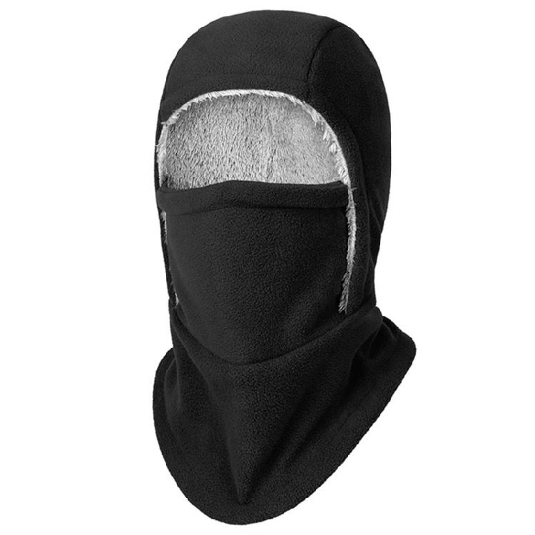 

Fleece Balaclava Integrated Design Windproof Hooded for Head Face and Neck Warmth Perfect for Winter Sports чёрный