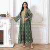 AB293 2023 Plus Size Sequin Embroidered Floral Evening Gown for Muslim Women