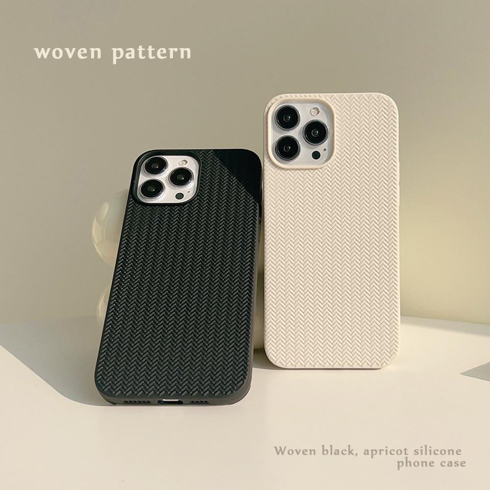 Solid Color Woven Pattern Is Suitable for Iphone11 iPhone Case 11promax Knitting 11 Soft 11 Sets 11 Silicone 11.