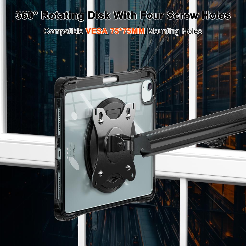 Kickstand Case for iPad Air 11 (2025)/(2024)/Air (2022)/(2020)/Pro 11 (2022)/(2021)/(2020)/(2018) PC+TPU+Acrylic Cover