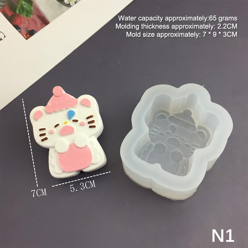 Cartoon Tier Hase Kätzchen Silikonform zum Backen Eierbissen Muffinblech Schokoladenkuchen Pie Backwerkzeuge Kerzenformen