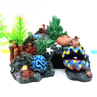 Schildkröten-Aquarium-Dekoration, Landschaftsgestaltung, Korallenharz-Bastelarbeiten, Versteckhöhle