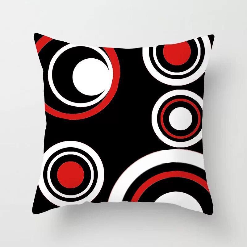 Modern Minimalist Red Abstract Geometric Pillowcase Home Sofa Pillow Cushion Cover