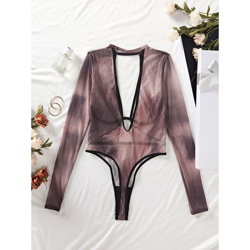 

Outfitgirl European and American Sexy Jumpsuit Long Sleeves Can Be Outwear Base Jumpsuit Open Back Body-Shaping Corsets Black (with steel ring) S