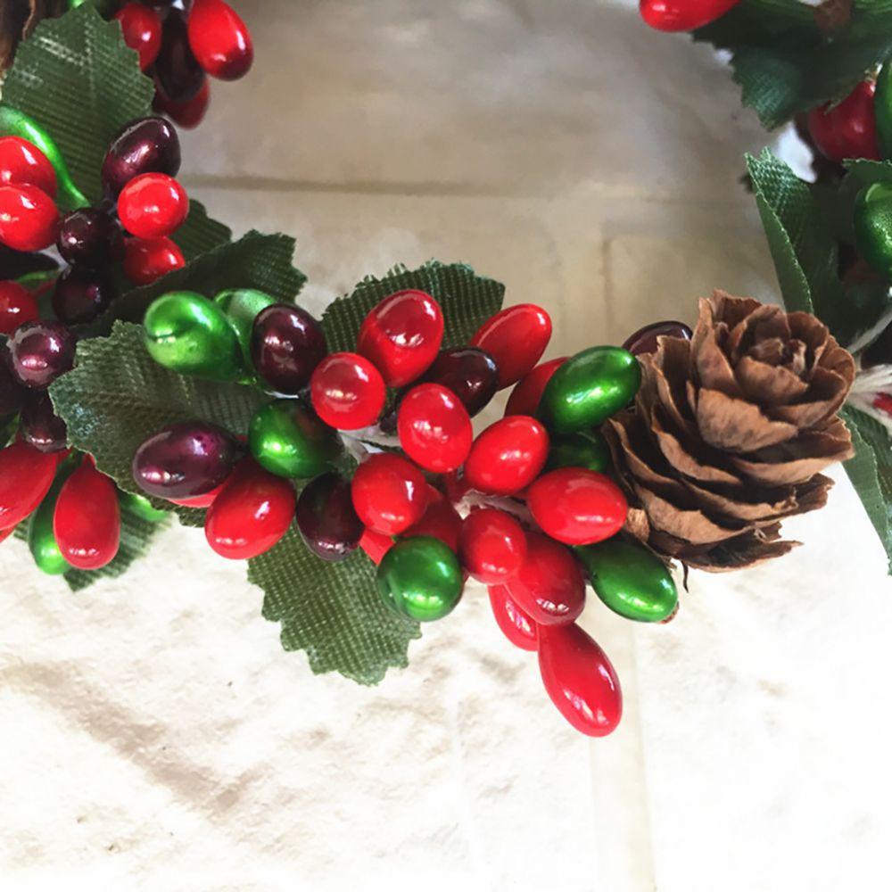 Vánoční mini věnec Dekorativní kroužky na svíčky, svícen pro večeři, svatbu, párty, domácí ozdoby