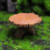 Amosfun Miniature Stump Table and Chair Miniature Model Chair Decorative Mini House Interior Garden Outdoor Resin Set, Figurine, Ornament,