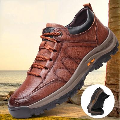 Fashion Lightweight Odor-proof Outdoor Wear-resistant Non-slip Hiking Shoes Men Leather PU Casual Shoes Men's Sports Shoes Zapatillas