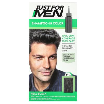 Shampoo In Color, Real Black H-55, One-Application Hair Dye Kit