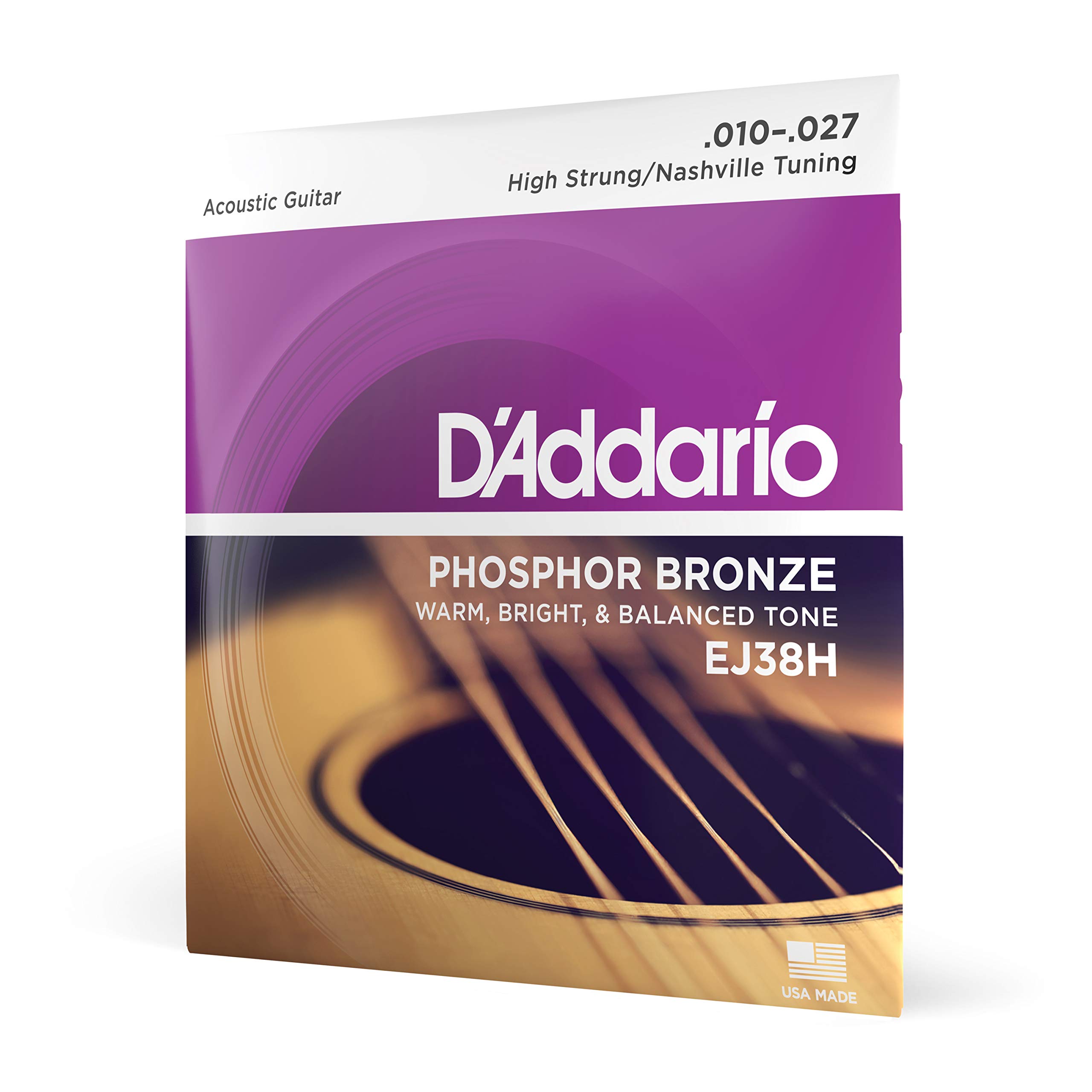 

Струны для акустической гитары, настройка из фосфорной бронзы EJ38H D Addario High-Strung/Nashville .010-.027 []