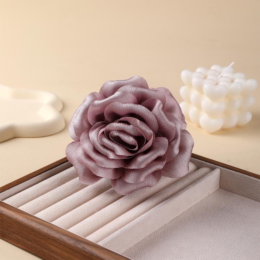 Caro Blumenstoff Rose Haarspange - Europäischer & Amerikanischer Stil Dutt-Accessoire