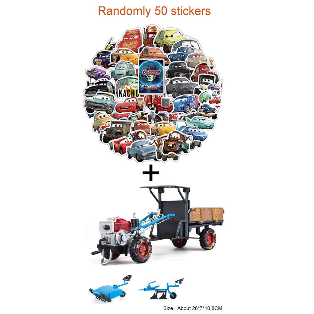 1:24 Alloy Agricultural Walking Tractors Model Cars Toy with Light Music Rear Bucket Raised Lowered Miniature Vehicle Boys Gifts