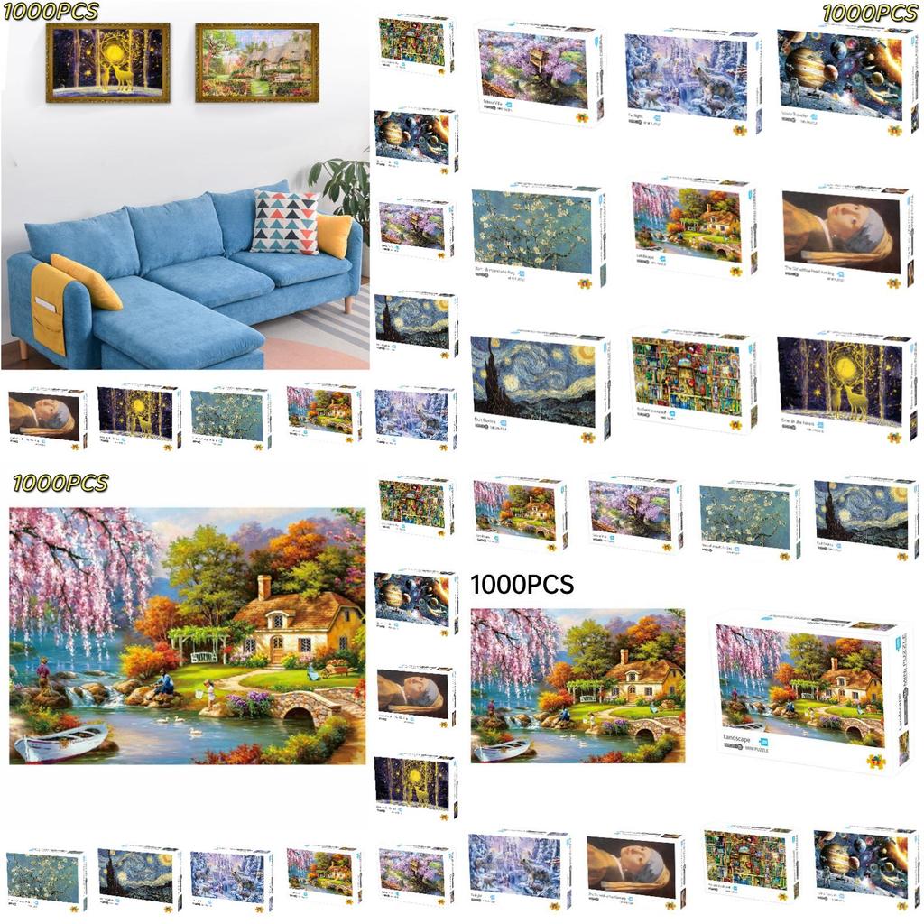 Mini Landscape Art Puzzle Series Challenging Difficultly 1000pcs For Adults Stress Relief Toy