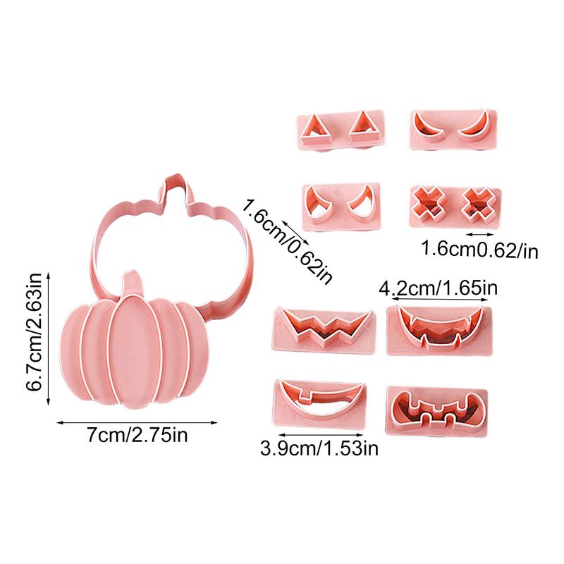 Halloween Pumpkin Cookie Cutter Biscuit Pastry Fondant Molds Pack Of 10 Pastry Fondant Molds With Replaceable Expressions For