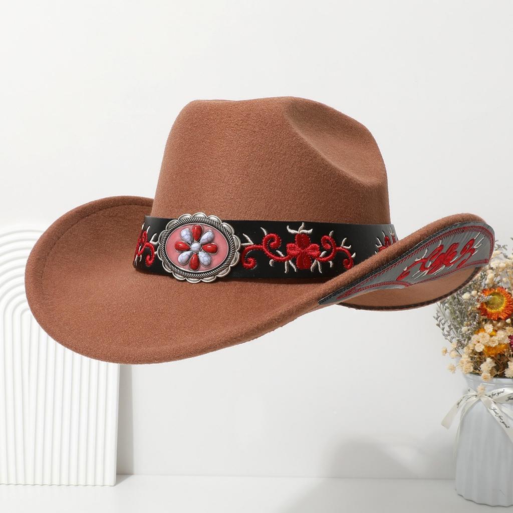 Vintage Wide-Brimmed Western Children's Cowboy Hat, Retro Ethnic Style Tibetan Fedora, European and American Jazz Hat