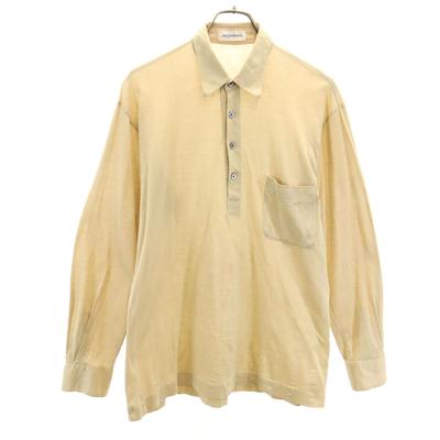 90s Old Long Sleeve Polo Shirt L Beige Men's Used