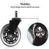 5PCS PU Rubber Caster 2.5 inch/ 3 inch Rotatable Caster Durable Universal Wheel  Home Office Chair