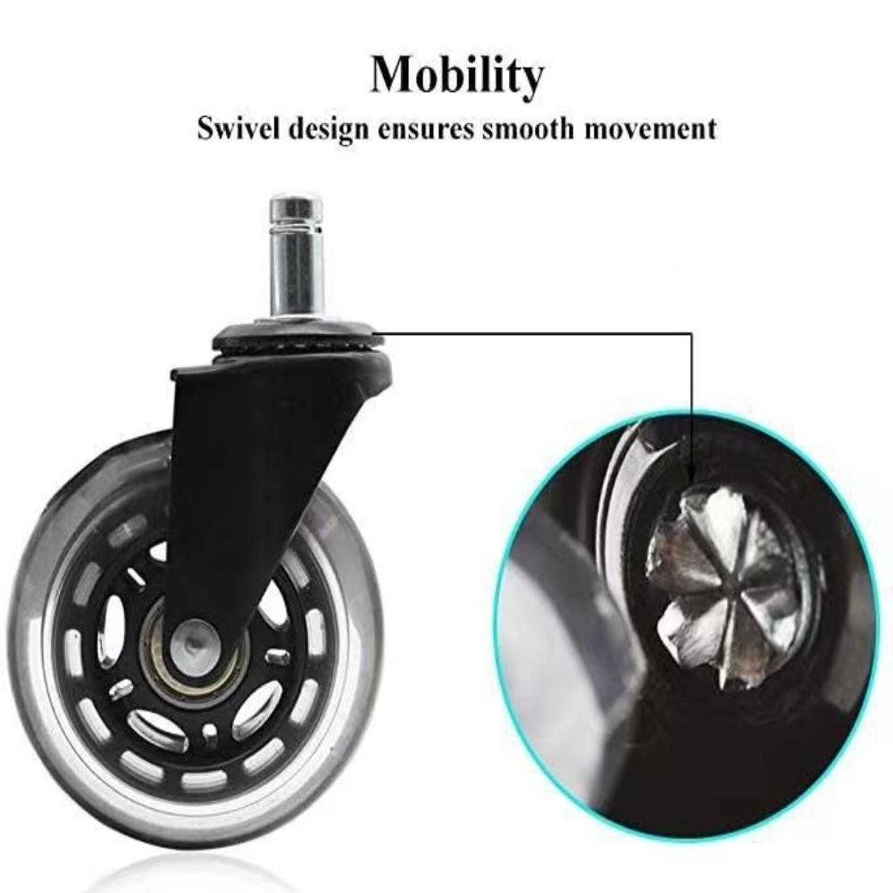5PCS PU Rubber Caster 2.5 inch/ 3 inch Rotatable Caster Durable Universal Wheel  Home Office Chair