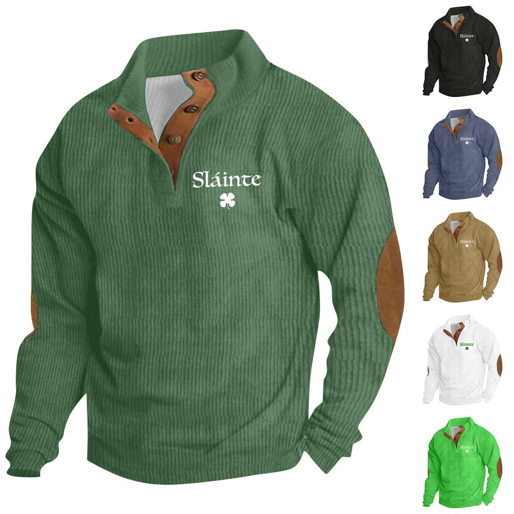 Pánská mikina se stojacím límečkem je venkovní ležérní svetry