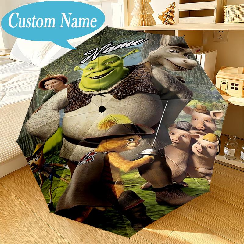 Custom Name Umbrella Friendship Shrek Umbrella 8-Frame for Travel, Camping, Casual Lightweight Portable, Essential for Family Gifts