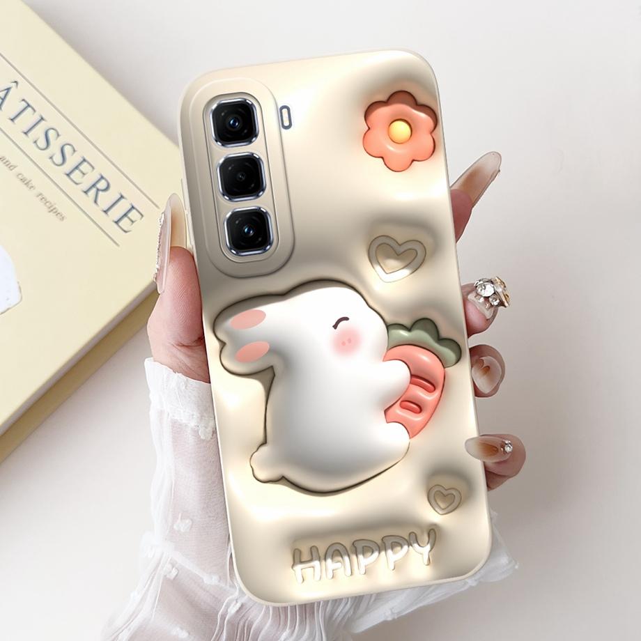 

For Infinix Hot 50 Pro+ Hot50 Pro Hot 50 Pro Plus 4G Phone Case Soft Silicone Back Cover Love Heart Girly Flower Painting Fundas Infinix Hot50 Pro 4G
