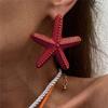 European and American Holiday Style Ins Metal Color Starfish Pendant Necklace for Women Beach Personality Star-shaped Thick Rope Necklace