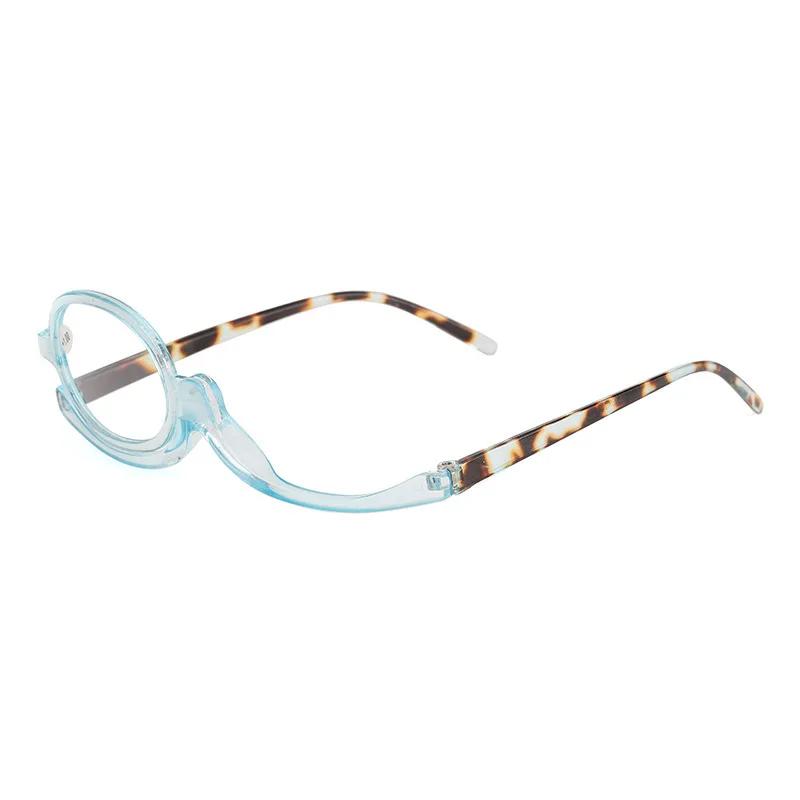 Óculos de leitura rotativos para maquiagem, anti-luz azul, lupa, maquiagem, presbiopia, dioptria +1,0 +1,5 +2,0 a +4,0