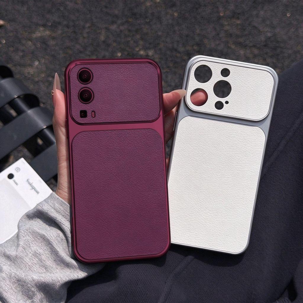 Luxury Faux Leather Phone Case for Vivo Y72 5G with Big Window Camera Protection Cover