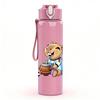 1PC Sitting Little Bear Pattern 750ml Color Plastic Sports Water Bottle Leakproof Flip Straw Lid Suitable for Sports Office Home Use
