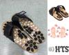[HTS] Healthy Foot Massage Sandals with Pebbles and Natural Stones for Powerful Stimulation and Comfort (Black, Large)