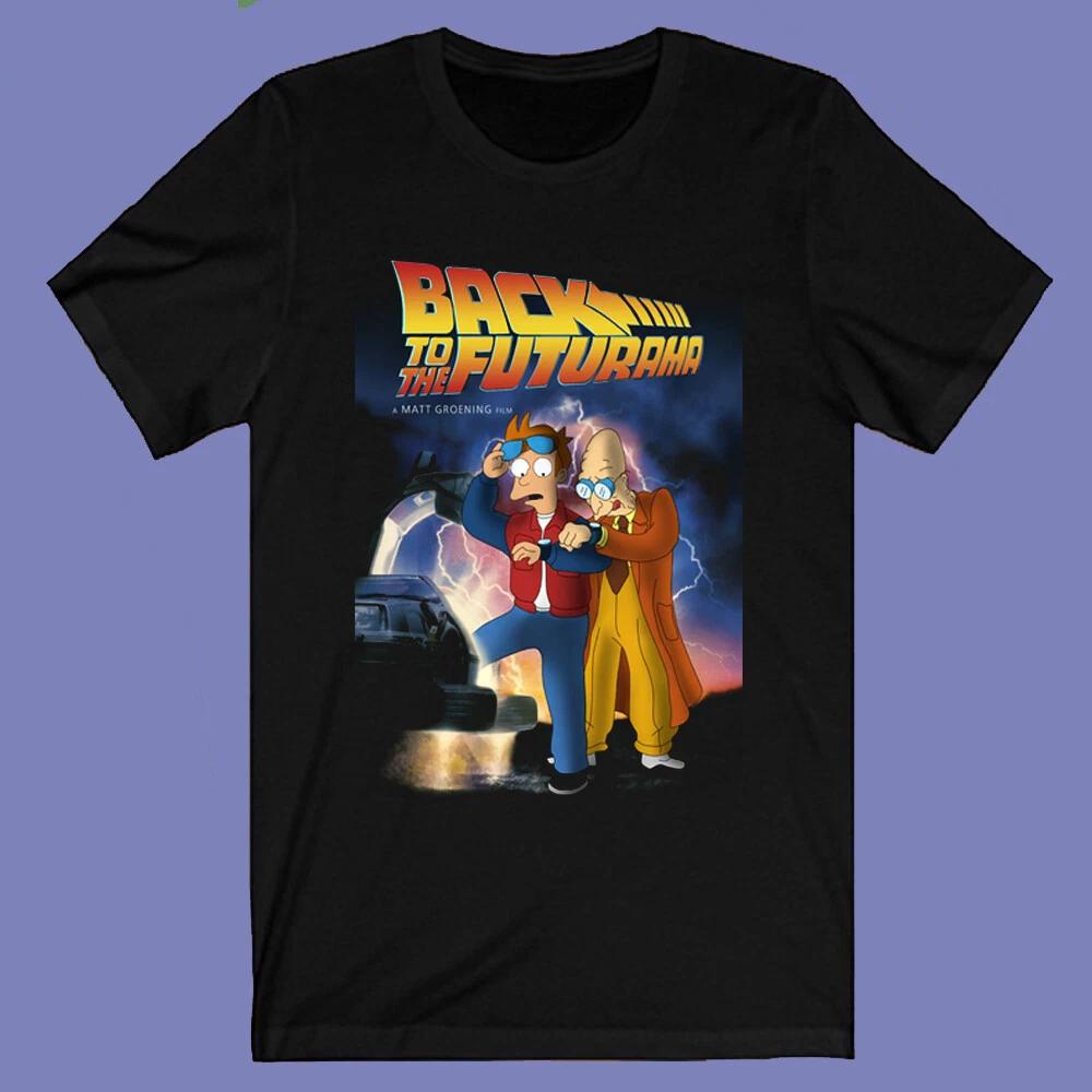 Futurama Back to The Future Famous Cartoon Men s Black Size S-3XL 2XL