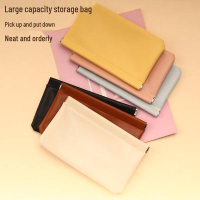 Red Automatic Closure Travel Makeup Bag & Cable Pouch