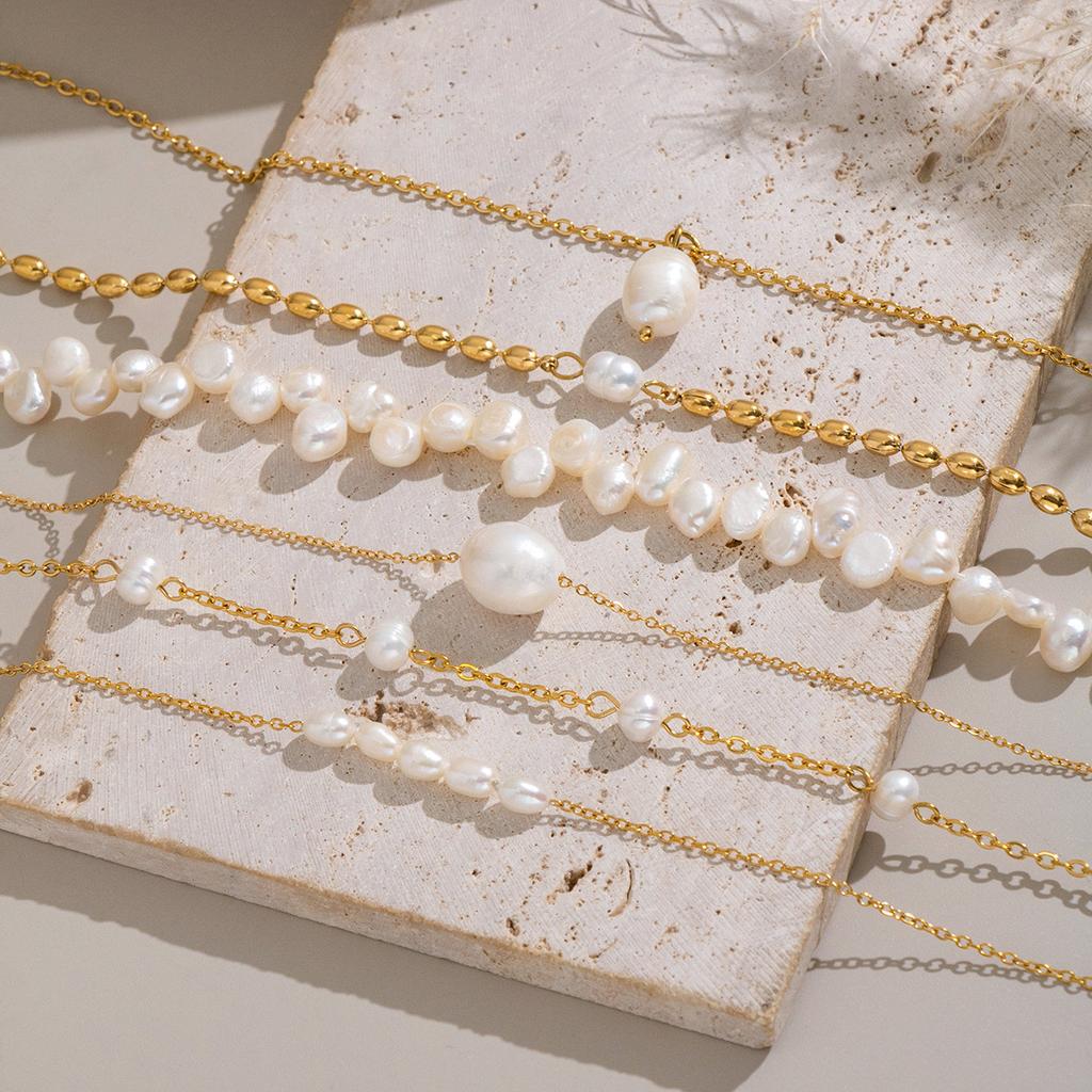 Yori Unique Natural Freshwater Pearl Baroque Necklace High Quality Stainless Steel Charm Chic Collar Jewelry Accessories