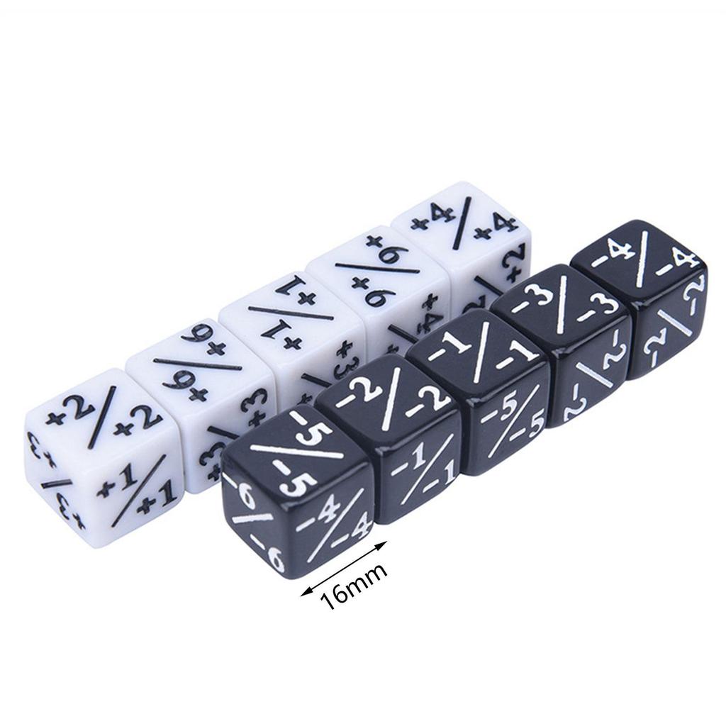 10Pcs Black And White Double Addition And Subtraction Dice Children'S Math Sieve Puzzle Toys Party Games Dice Props