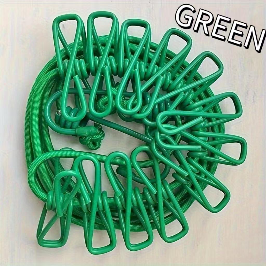Outdoor Camping Travel Home Colourful 12 Clip Clothesline Self-driving Tour Portable Windproof Non-slip Sun Drying Rope